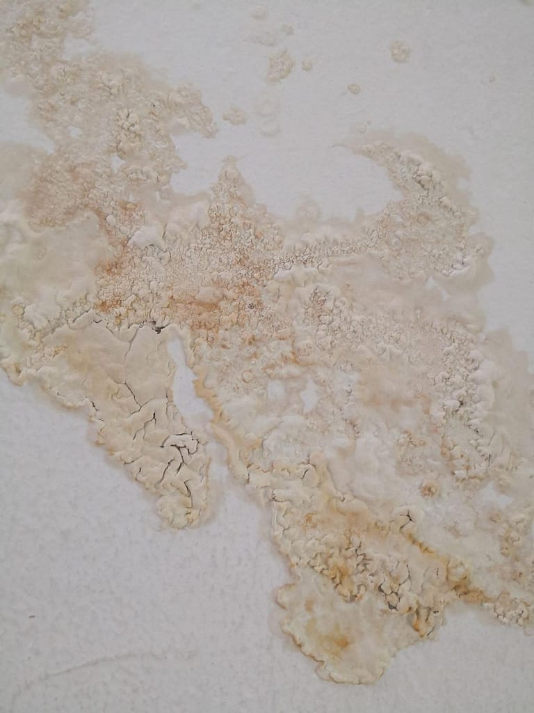 This image is showing a broad water stain on showing an evidence of a hidden water leak